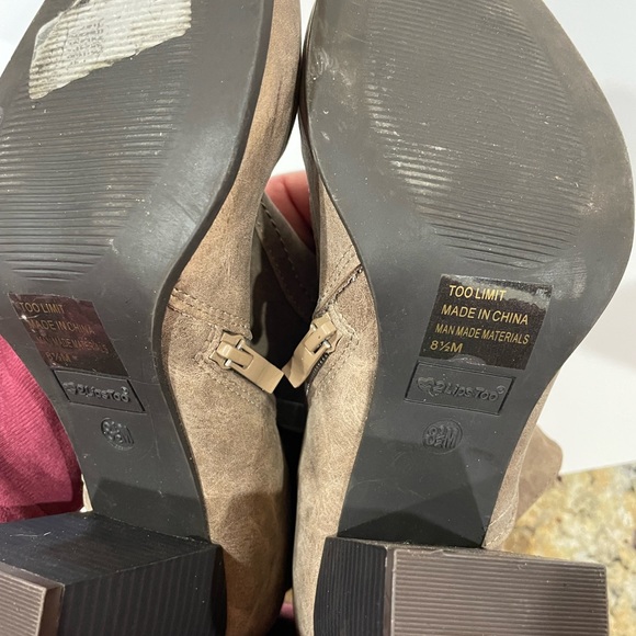 2 Lips Too Taupe Ankle Heeled Boots - Picture 4 of 5